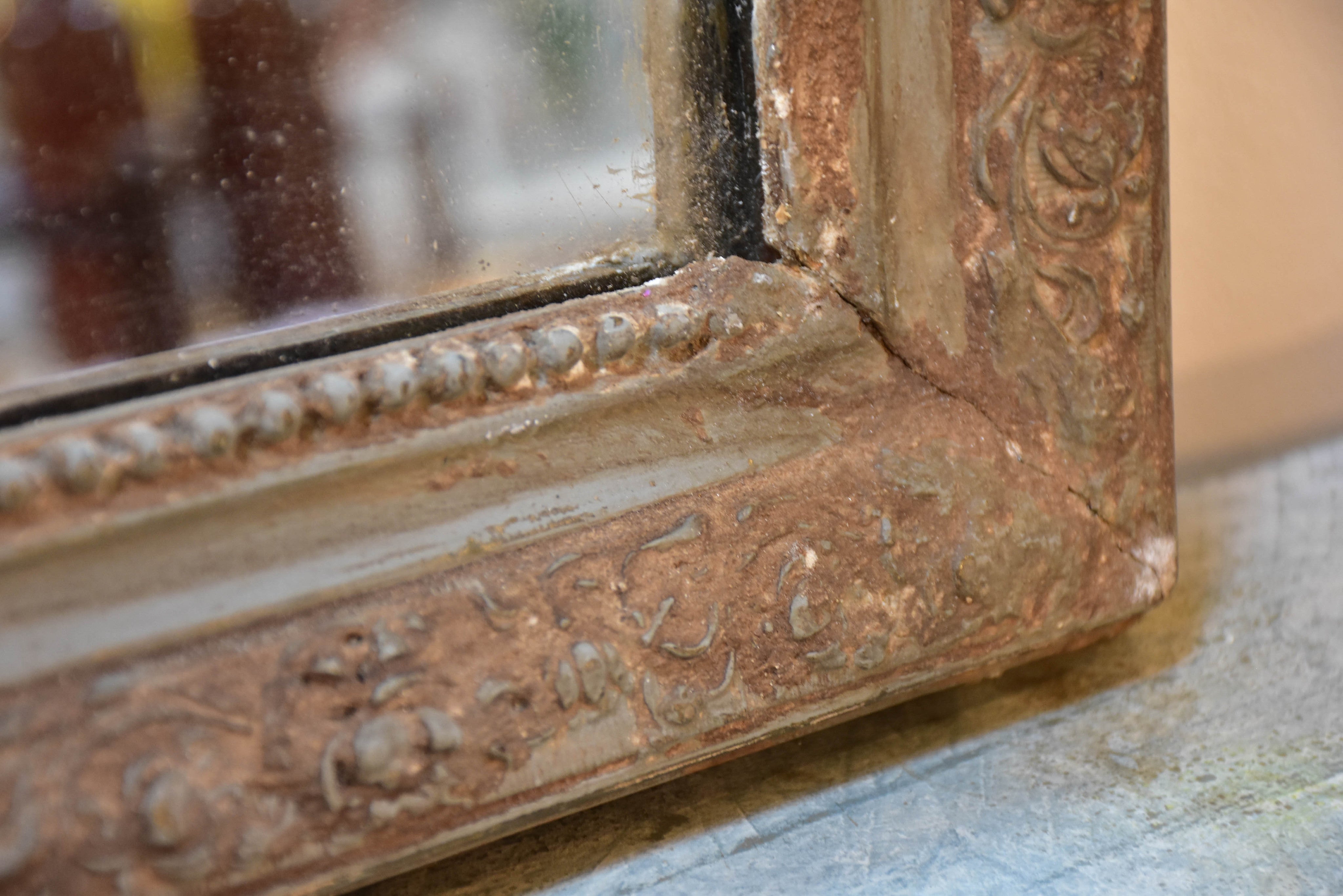 Small 19th century French Louis Philippe mirror with original glass