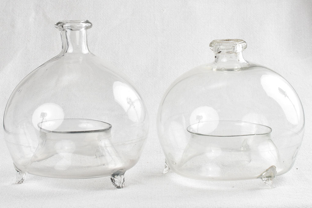 Pair of 19th-century blown glass fly and mosquito traps