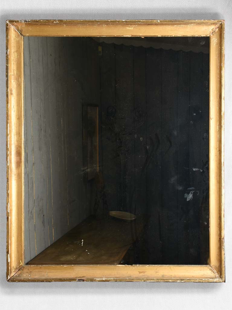 Large 19th century rectangular mirror with gilded frame 51¼" x 43¼"