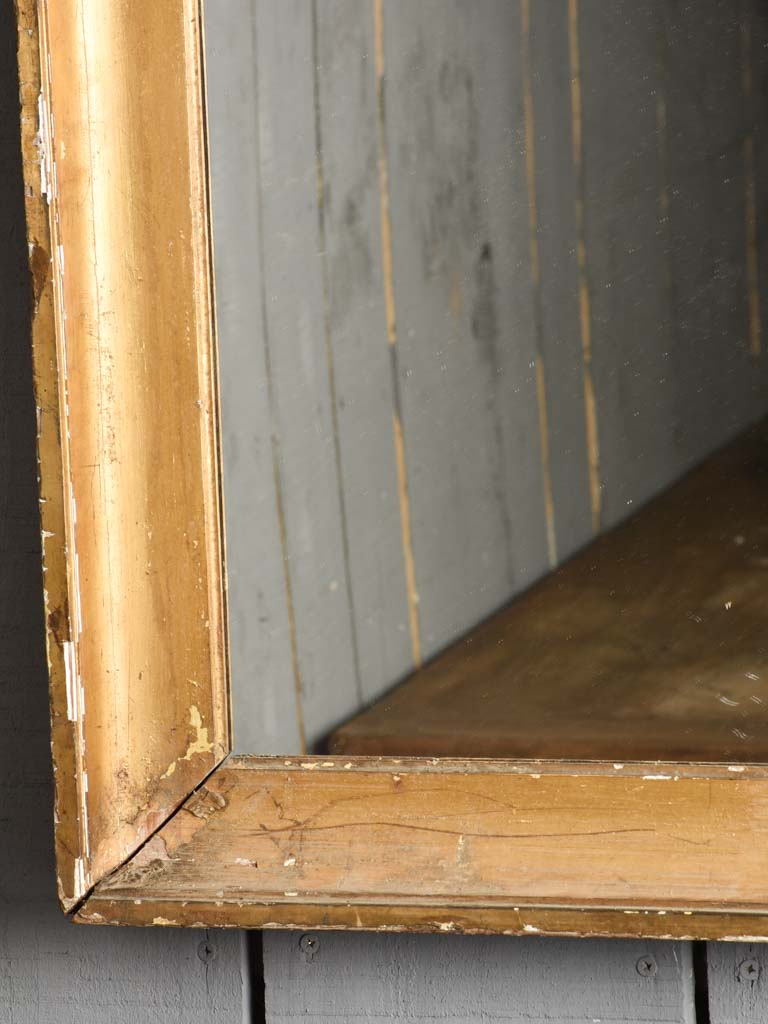Large 19th century rectangular mirror with gilded frame 51¼" x 43¼"