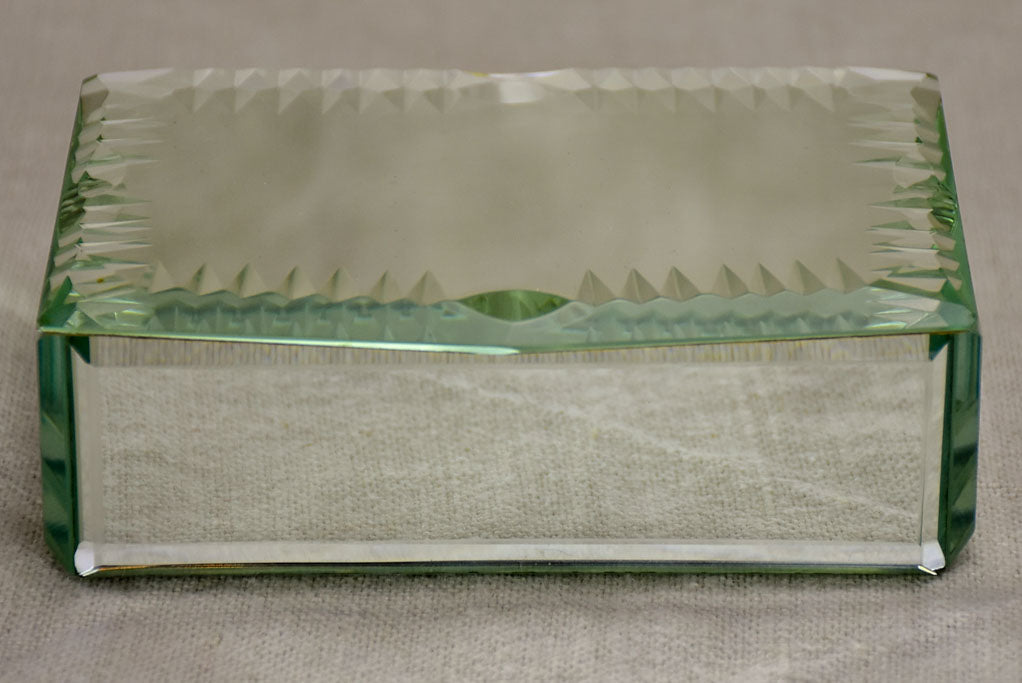 Two mid century glass jewelry boxes