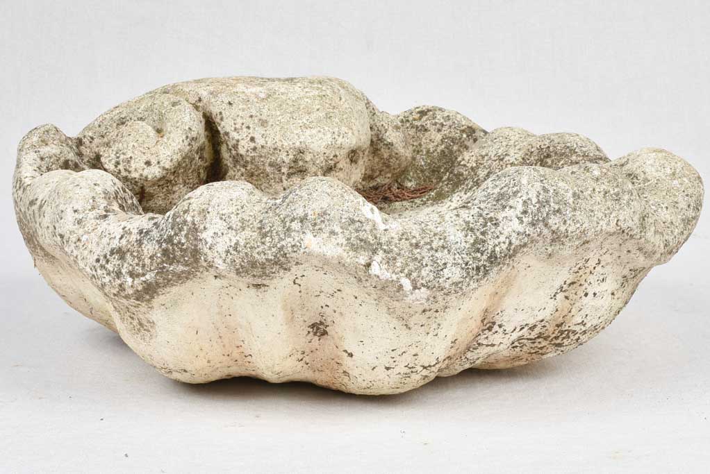 Weighty vintage concrete birdbath