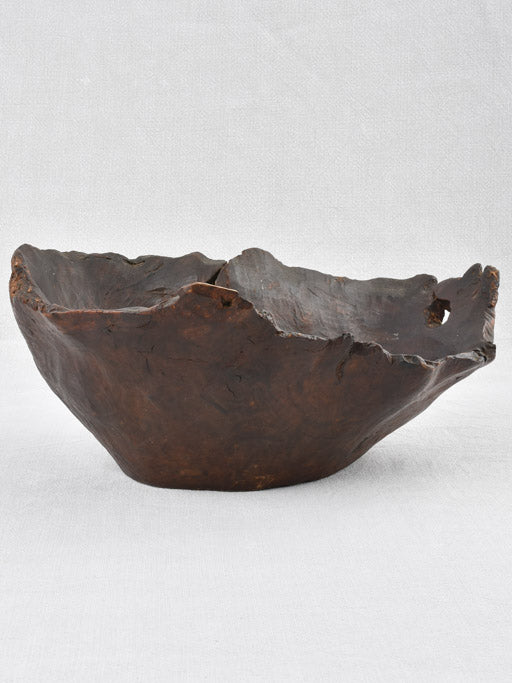 Primitive free form wooden fruit bowl 15¼"