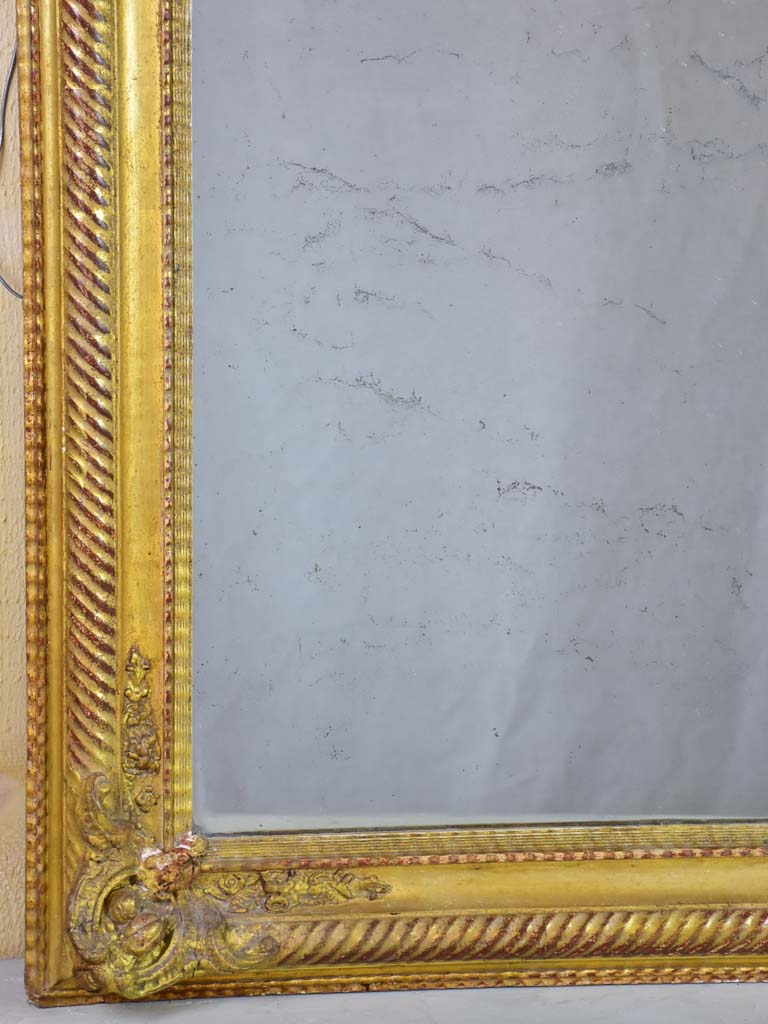Large 19th-century French gilded mirror 32¼" x 50"