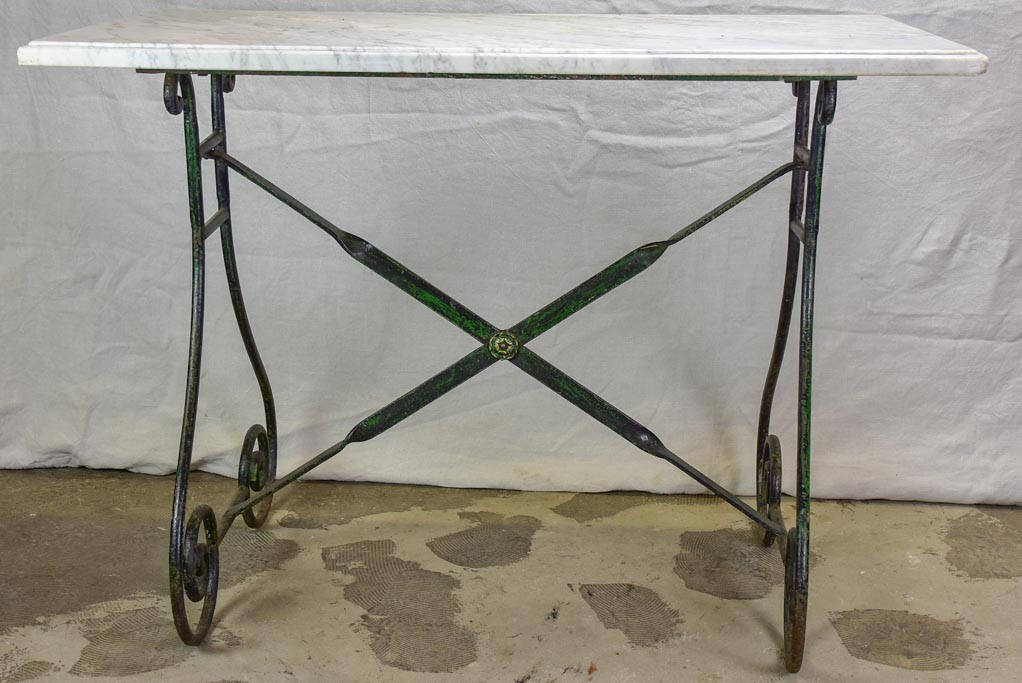 Antique French marble table - butcher's presentation table 25½" x 46¾" x 34¼"