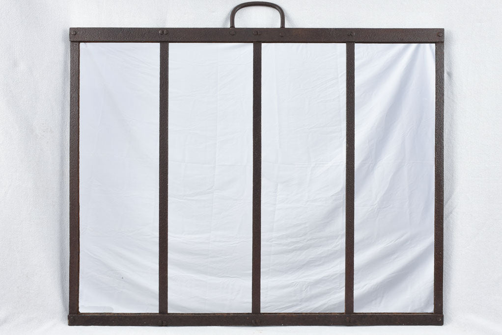 19th century wrought iron framed paneled mirror - rectangular 33½" x 42½"