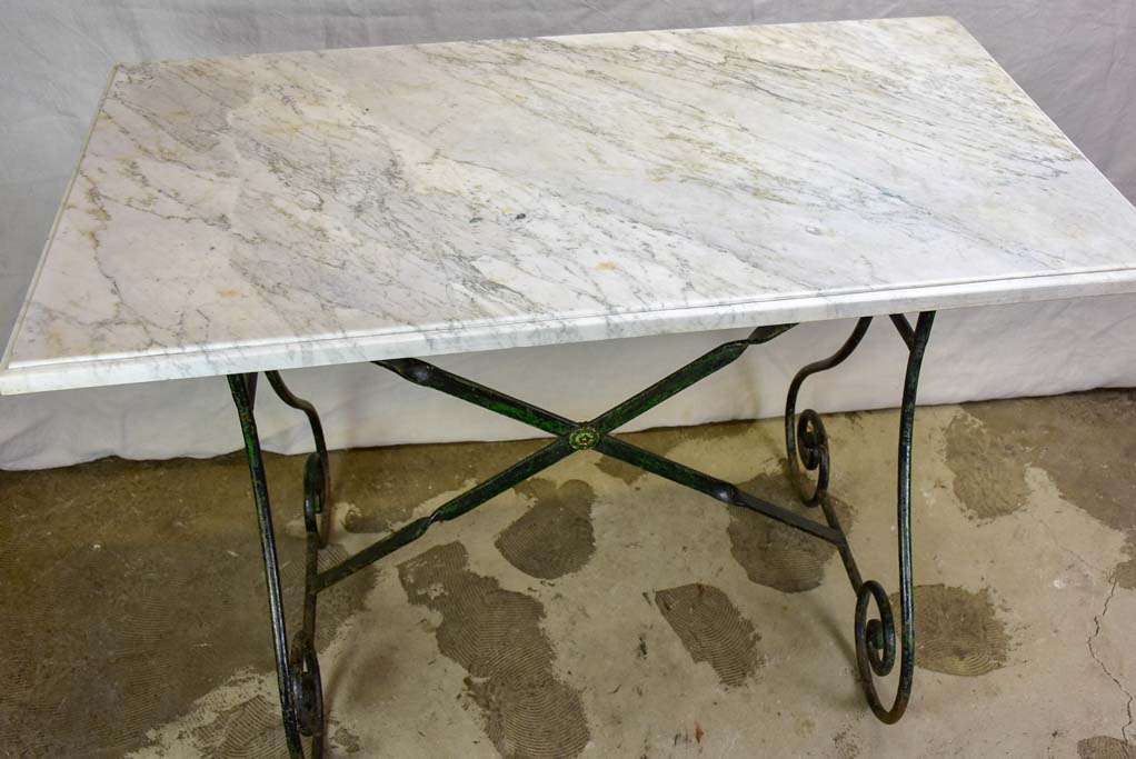 Antique French marble table - butcher's presentation table 25½" x 46¾" x 34¼"