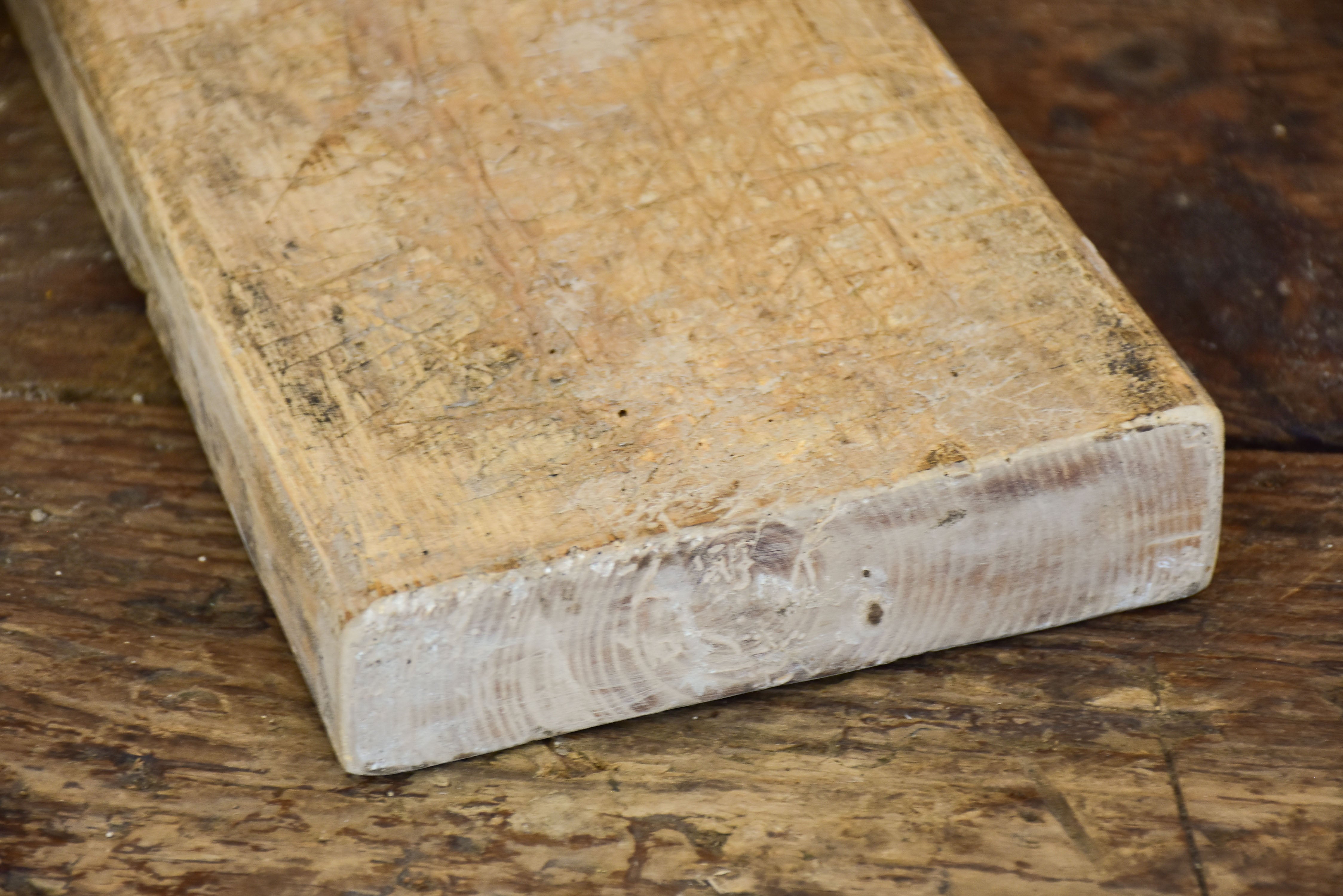 Small antique French cutting board with round handle
