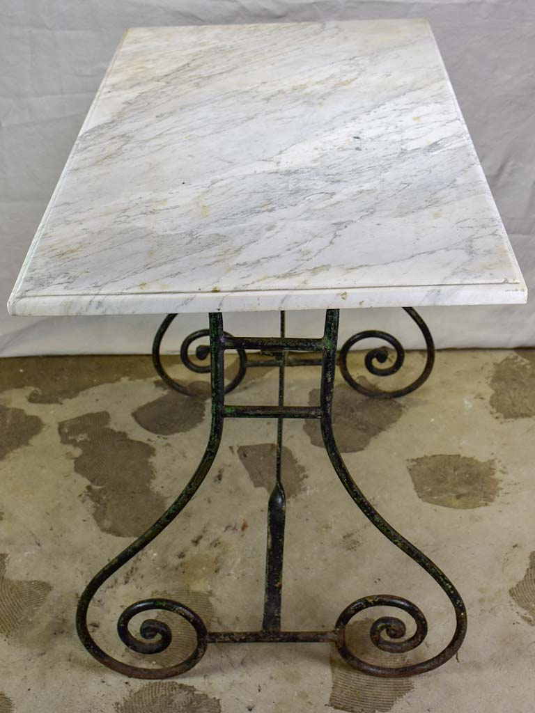 Antique French marble table - butcher's presentation table 25½" x 46¾" x 34¼"
