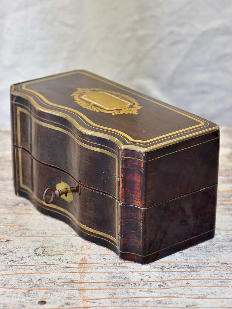 Four Antique Perfume Flasks in Wooden Box