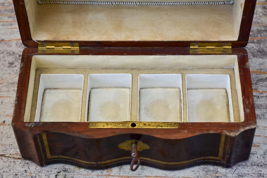 Four Antique Perfume Flasks in Wooden Box