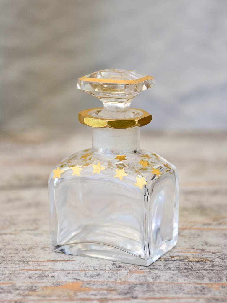 Four Antique Perfume Flasks in Wooden Box