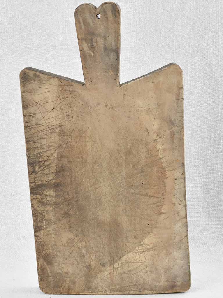 Antique French cutting board with heart shaped handle 17¼" x 9½"
