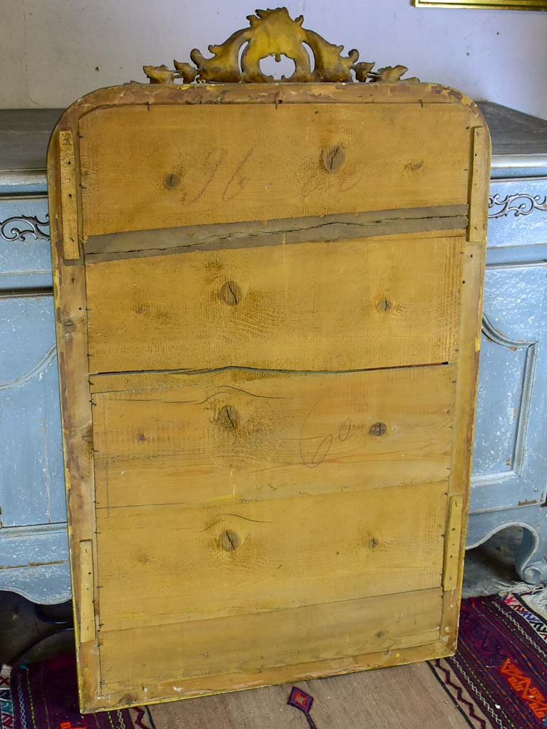 Antique French Louis Philippe mirror with gilded frame and crest 30" x 49¼"