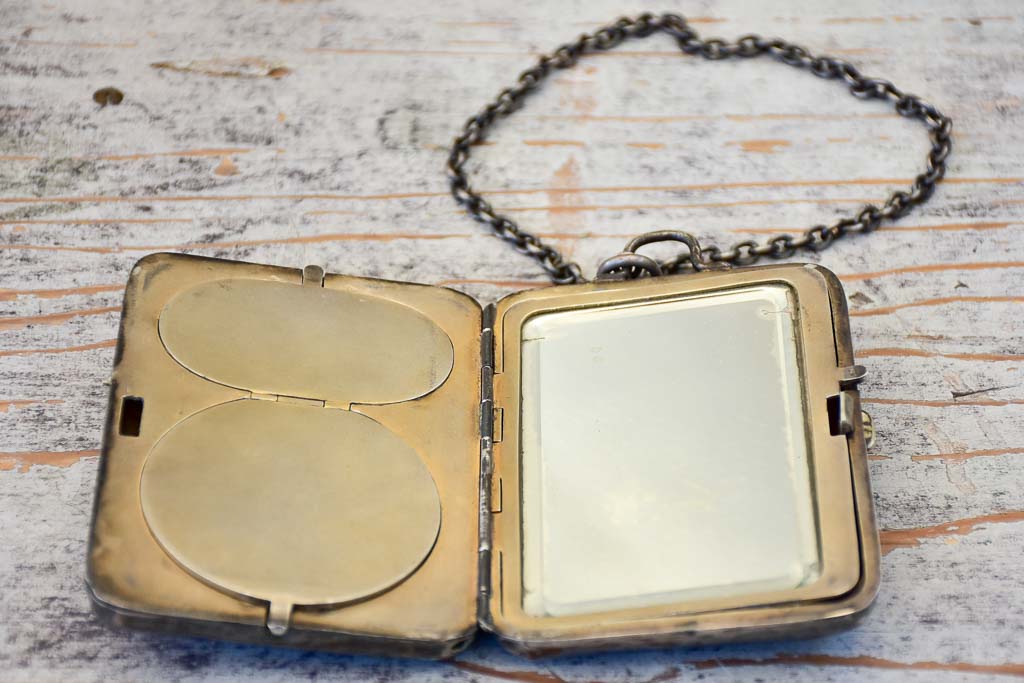 French Antique Metal Compact & Notebook