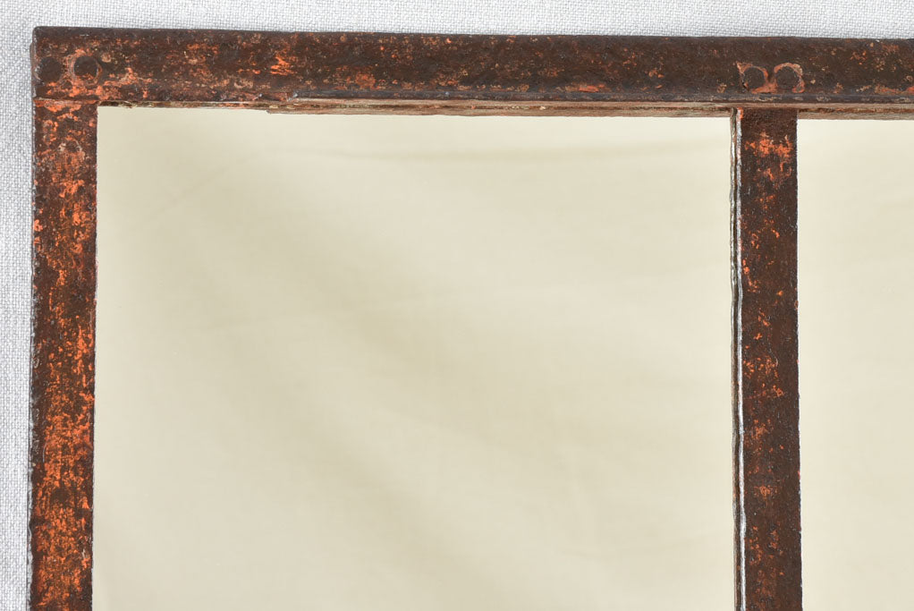 19th Century Salvaged Iron Frame Mirror