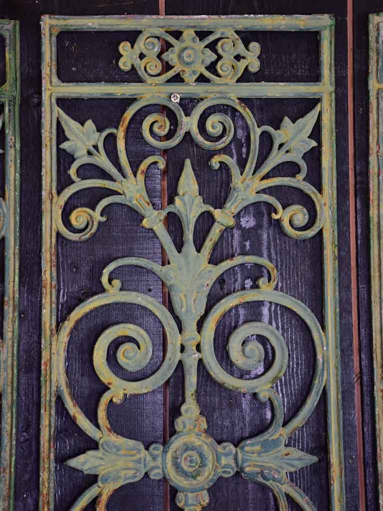 Set of 3 Napoleon III cast iron balcony balustrades 44½" x 15"