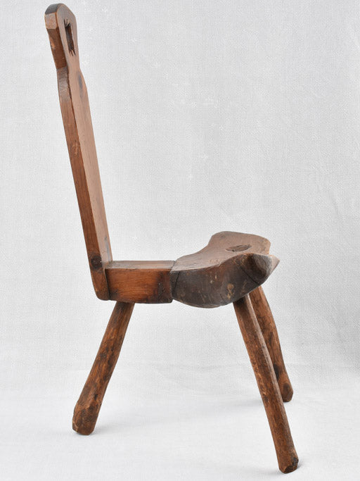 19th century rustic farm stool 27½"