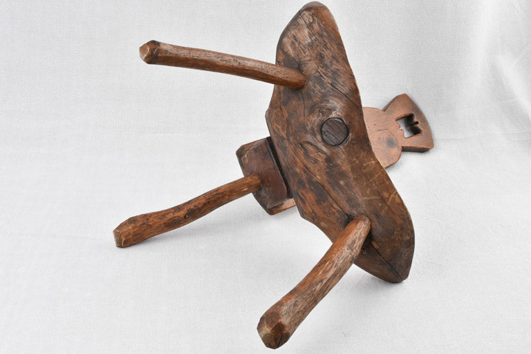 19th century rustic farm stool 27½"