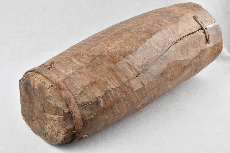 Rustic antique French chestnut mortar