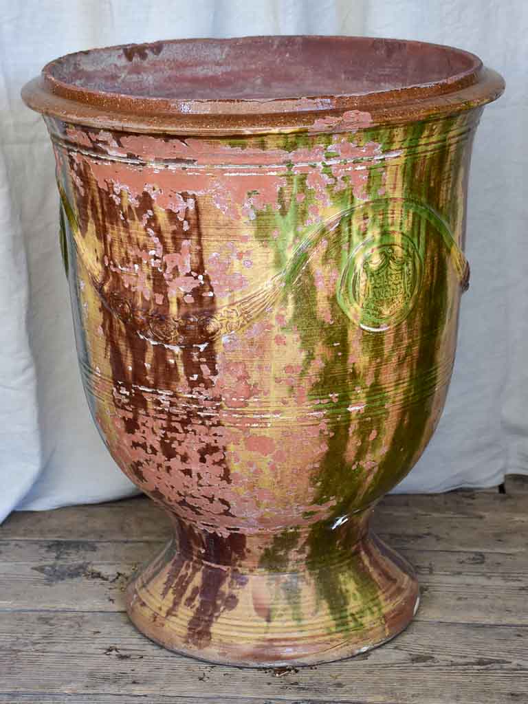 Large Flame Glazed Anduze Urn Branded BOISSET