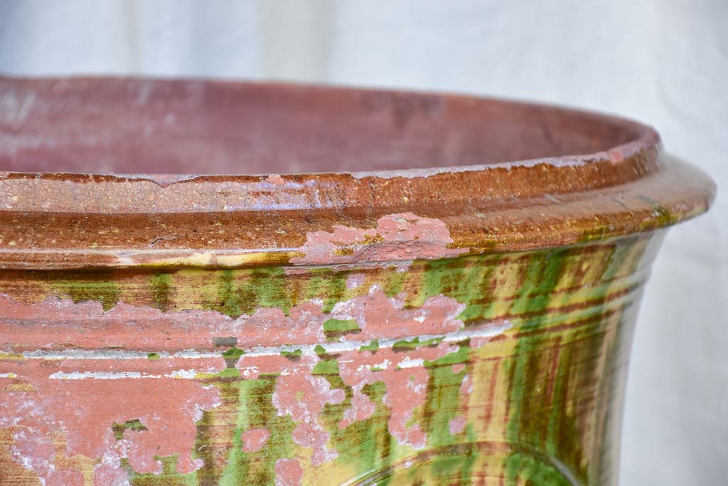 Large Flame Glazed Anduze Urn Branded BOISSET