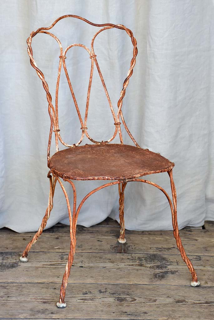 Playful Antique French Rusted Garden Chair