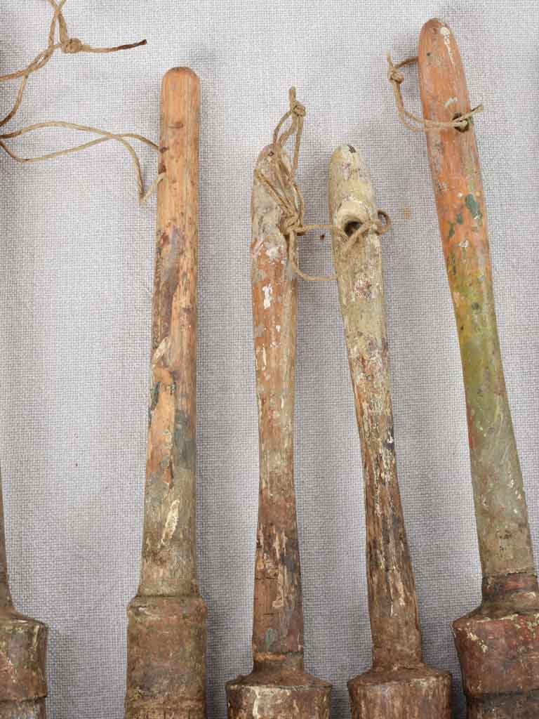 Collection of nine antique French paint brushes