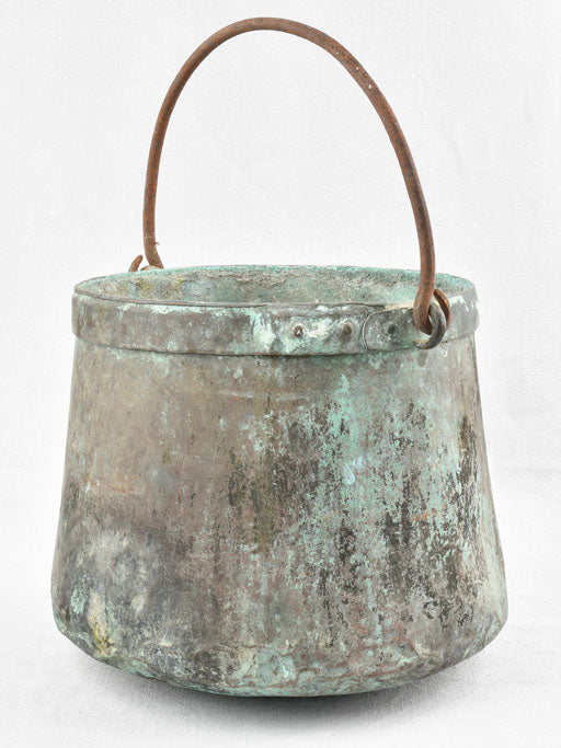 Antique French copper cauldron 12½"