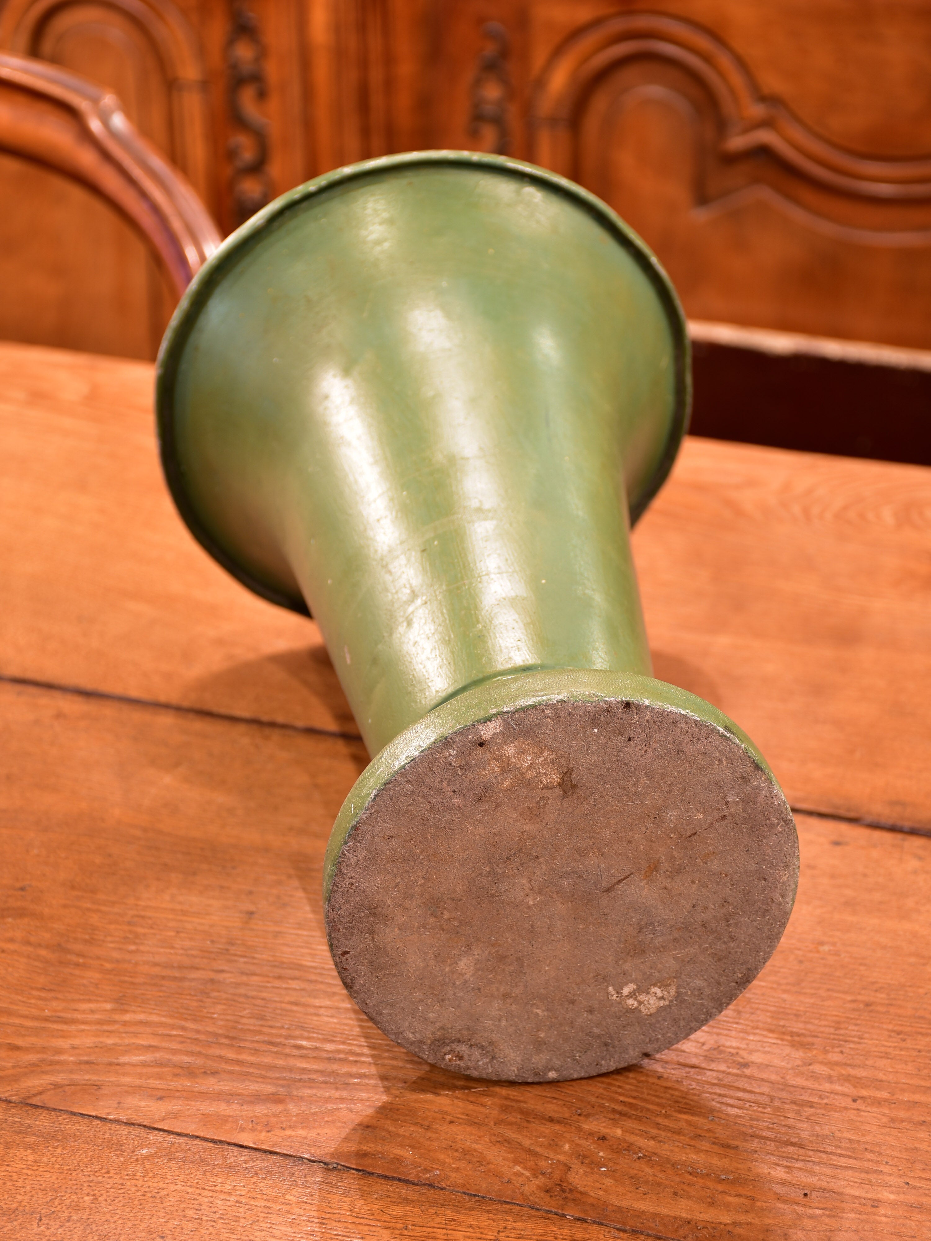 Vintage French florist vase – green
