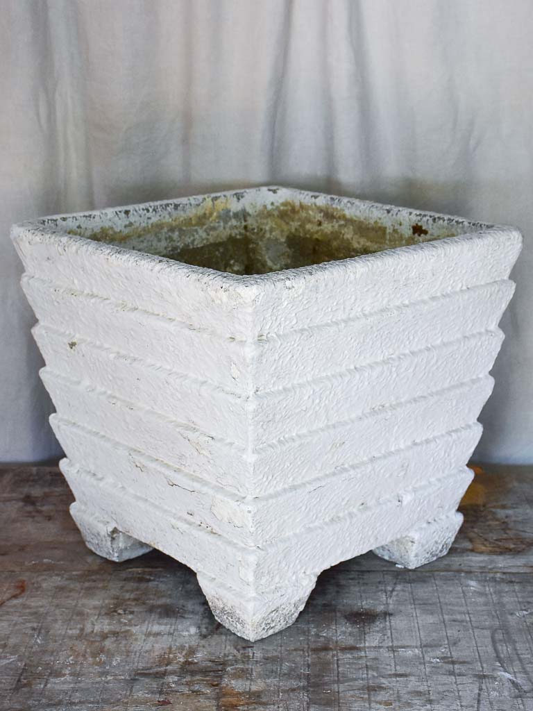 Pair of vintage Square White Garden Planters