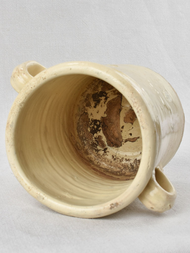 Antique Italian anchovy pot with handles 7½"