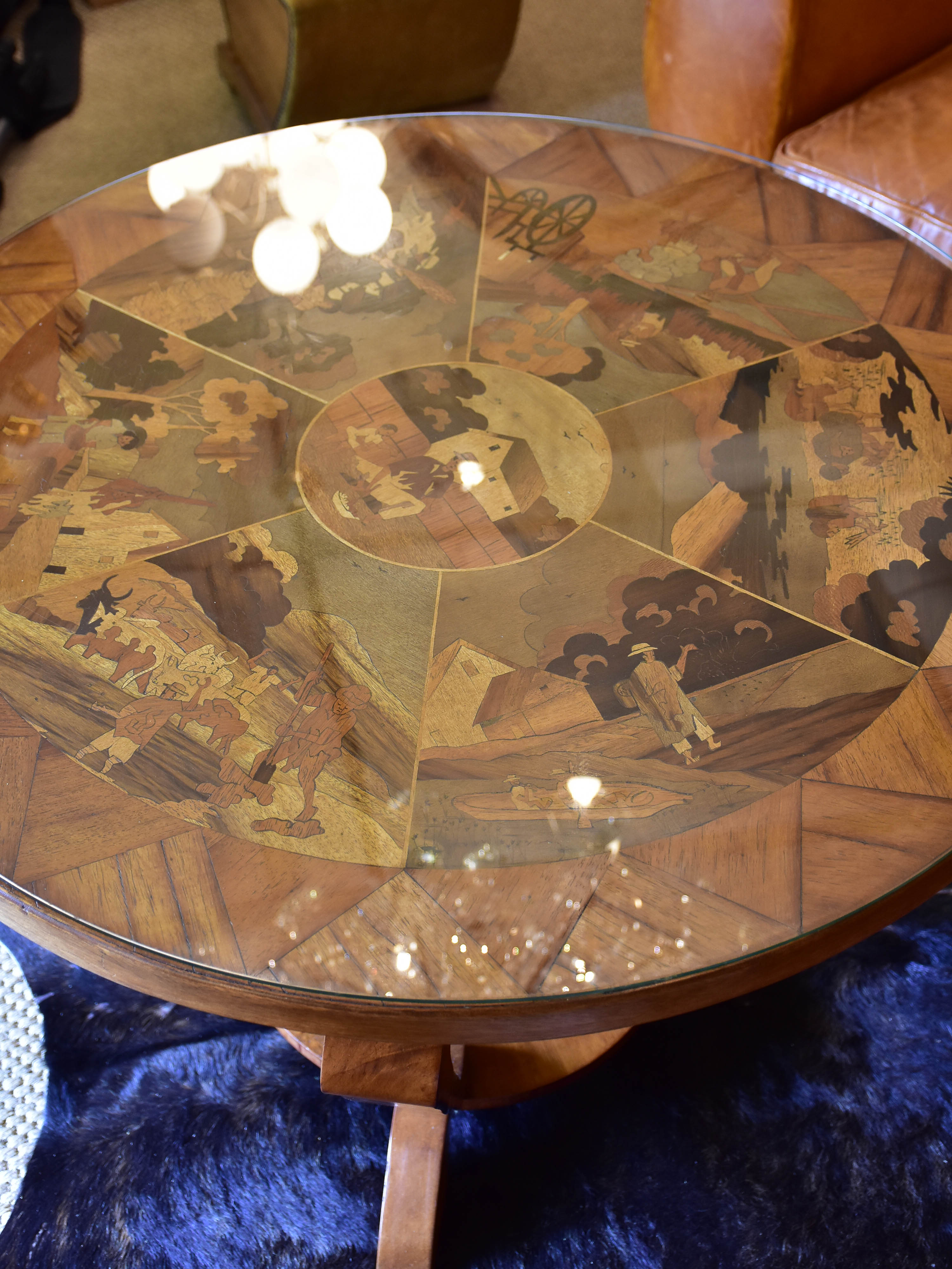 Art deco side table with marquetry