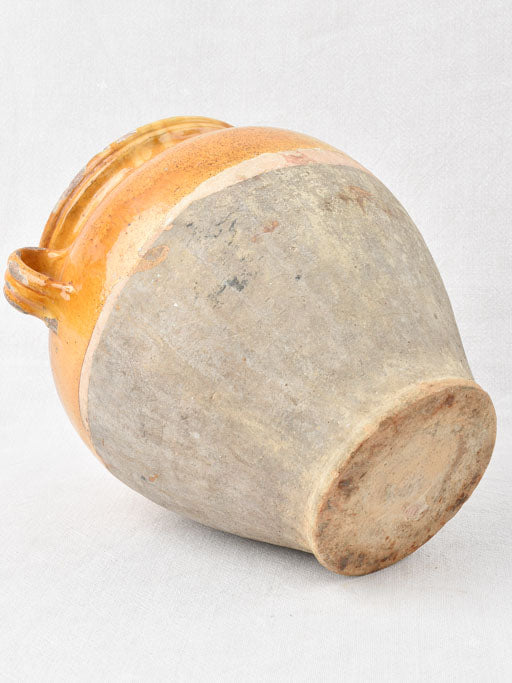 Large French confit pot w/ yellow ocher glaze 11½"