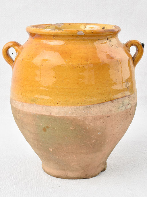 Antique French confit pot w/ ocher glaze 9½"