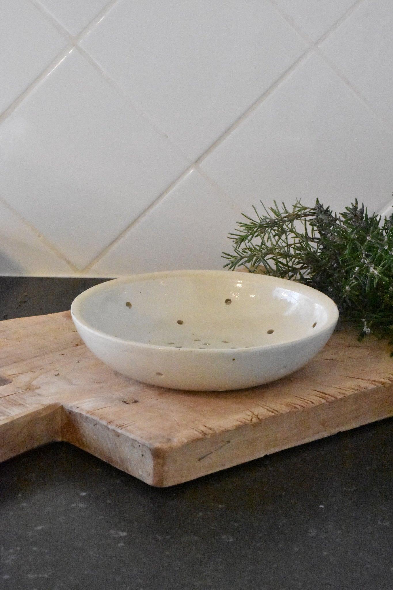 French ironstone strainer Creil – circa 1940’s