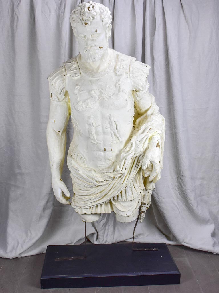 Large papier mache sculpture of a Roman warrior 57"