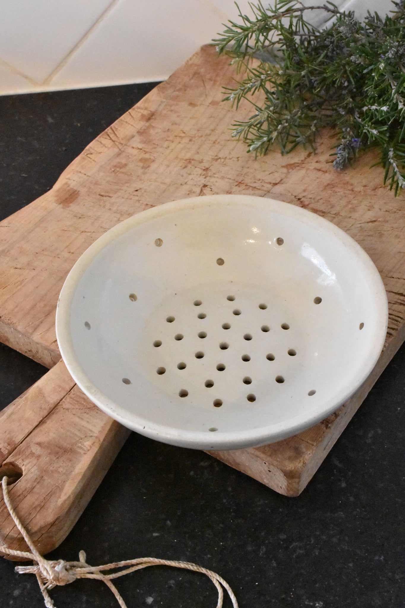 French ironstone strainer Creil – circa 1940’s