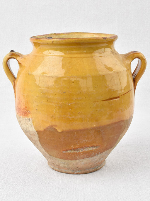 Antique French confit pot w/ ocher glaze 8¼"