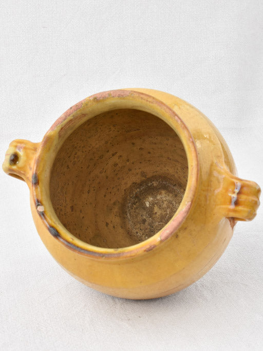 Antique French confit pot w/ ocher glaze 8¼"