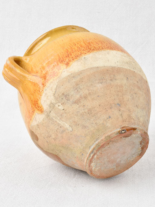 Antique French confit pot w/ ocher glaze 8¼"