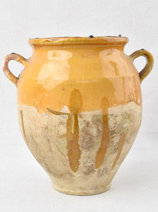 Large French confit pot w/ ocher glaze 11¾"