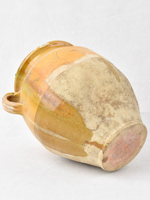 Large French confit pot w/ ocher glaze 11¾"