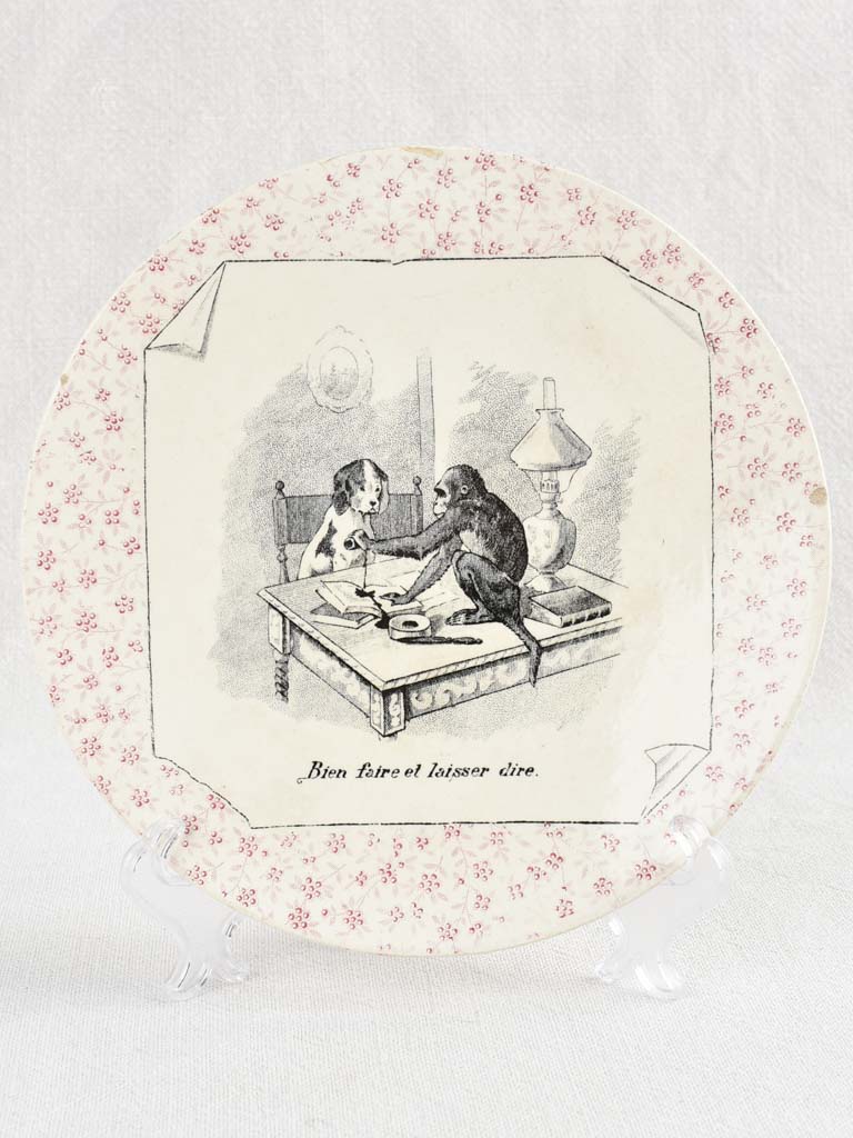 Vintage French Sarreguemines antique plate