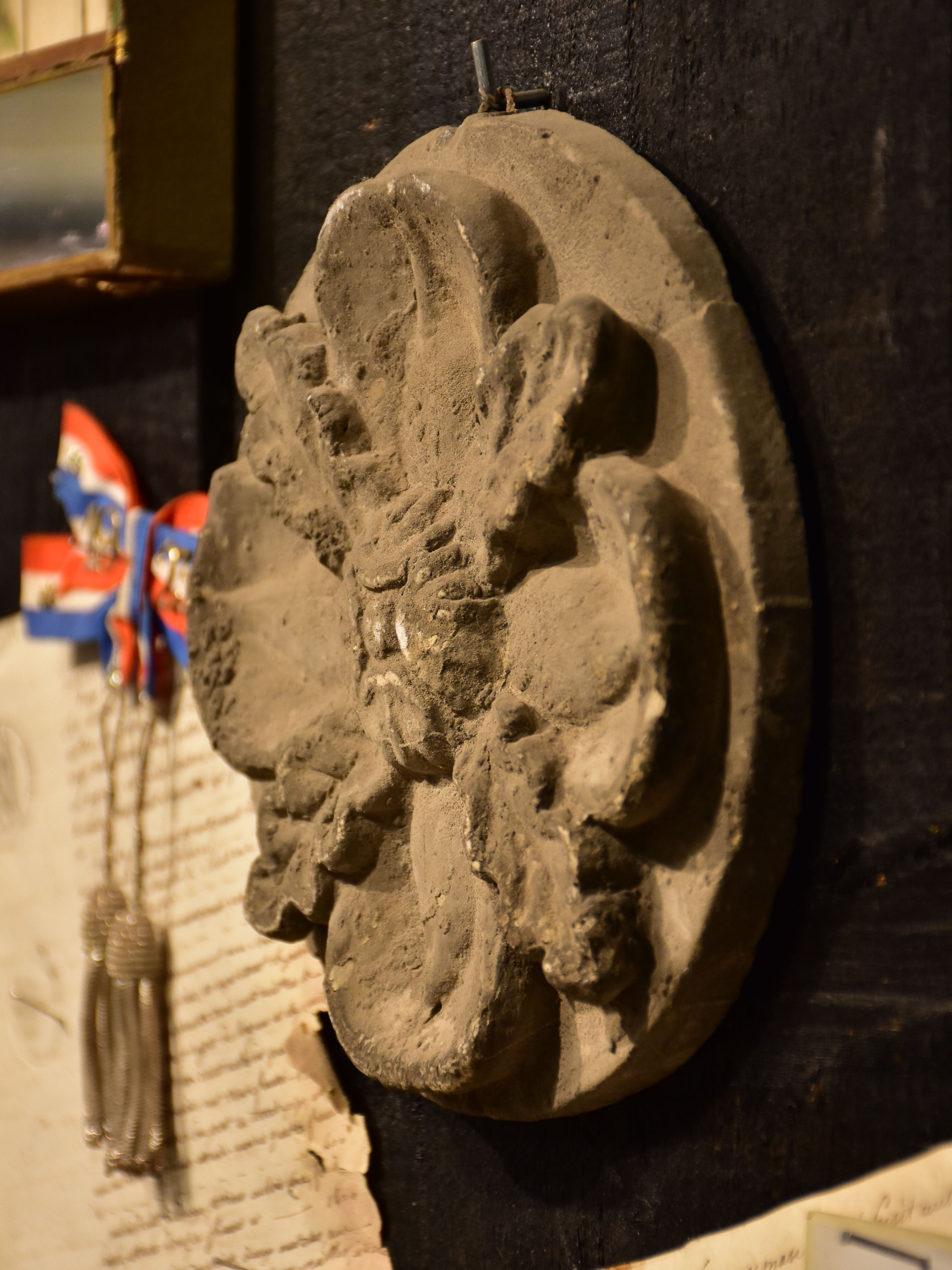 Antique French plaster mould - flower