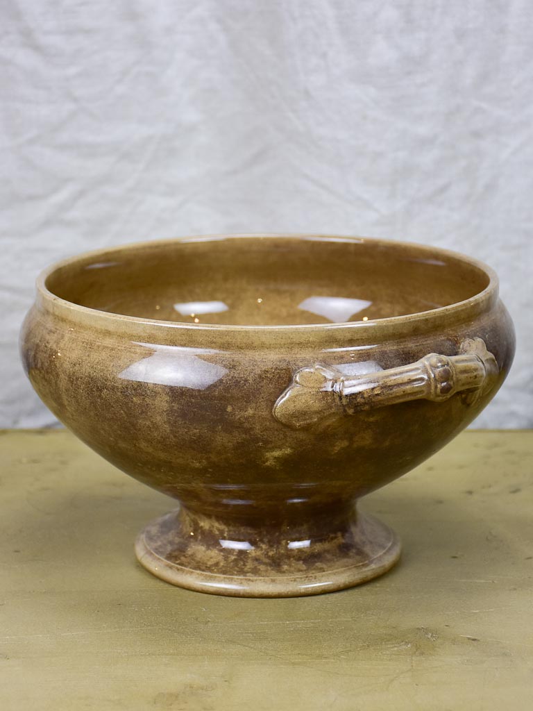 Antique French soup tureen - brown, Digoin