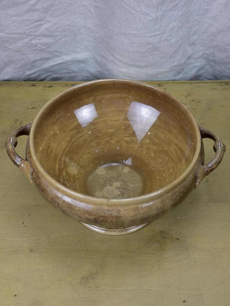 Antique French soup tureen - brown, Digoin