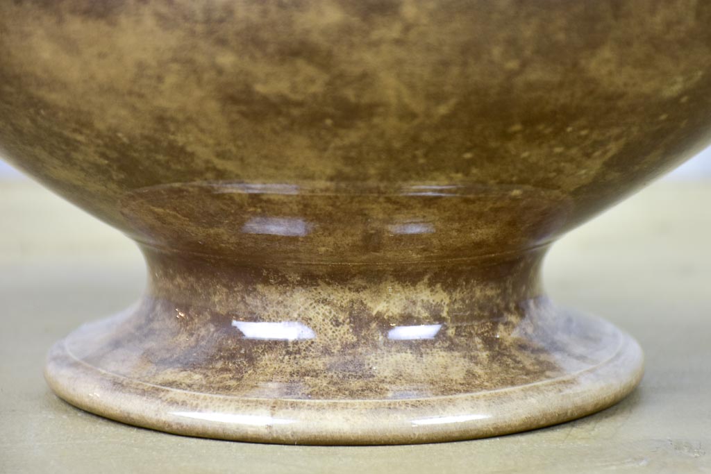 Antique French soup tureen - brown, Digoin