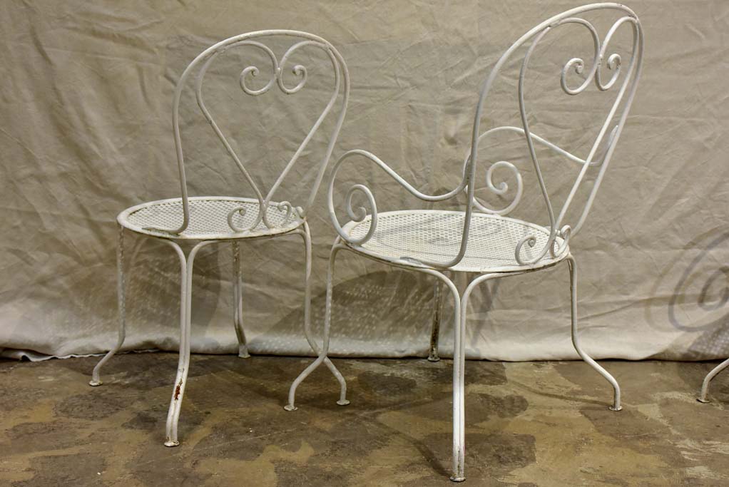 Antique French garden setting - round table and five chairs
