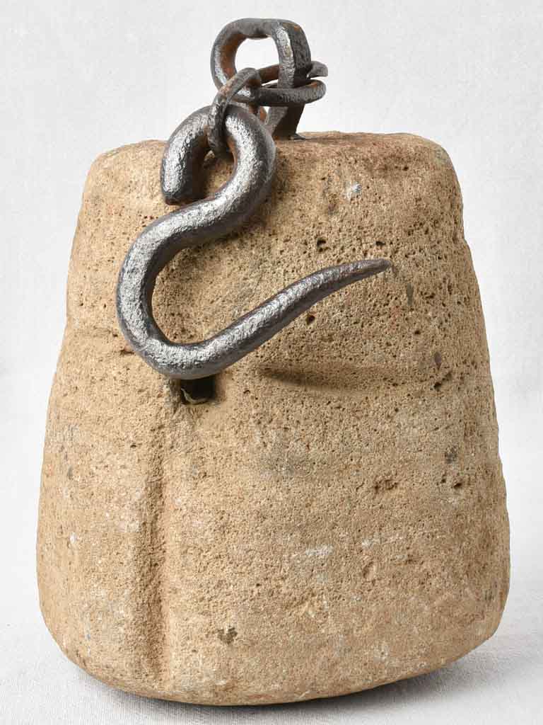 Tall antique stone counterweight 13"